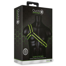 Ouch! Harnais phosphorescent Gladiator Glow Noir-Vert Neon